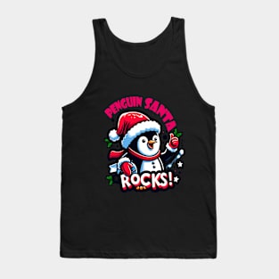 Penguin Santa Rocks Tank Top